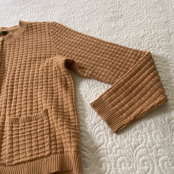 OfeefaN Amazon Waffle Knit Cardigan Old Money Minimalist Parisian Chic Size L - Picture 8 of 11